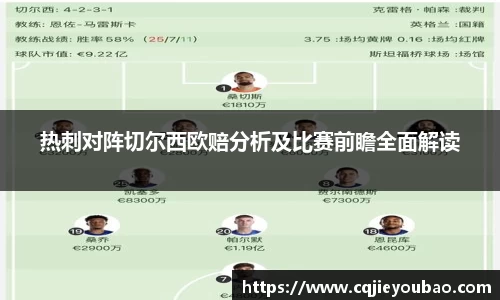 热刺对阵切尔西欧赔分析及比赛前瞻全面解读
